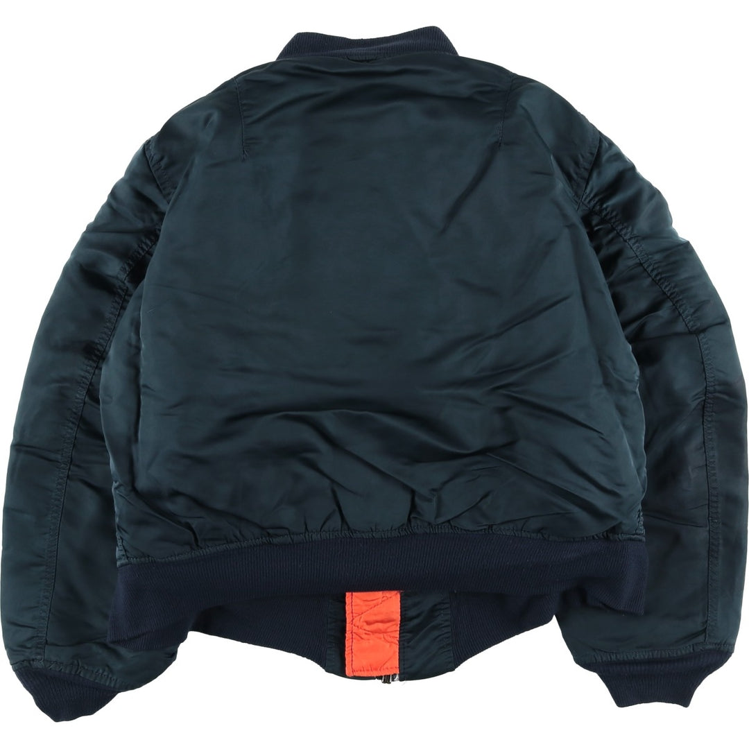 90'S civilian Alpha MA-1 style padded military flight jacket, made in the USA, men's size XL, vintage Nylon blue type Vintage Second Hand