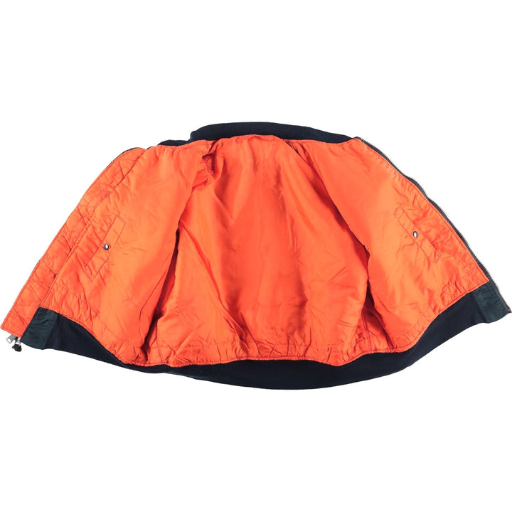 90'S civilian Alpha MA-1 style padded military flight jacket, made in the USA, men's size XL, vintage Nylon blue type Vintage Second Hand