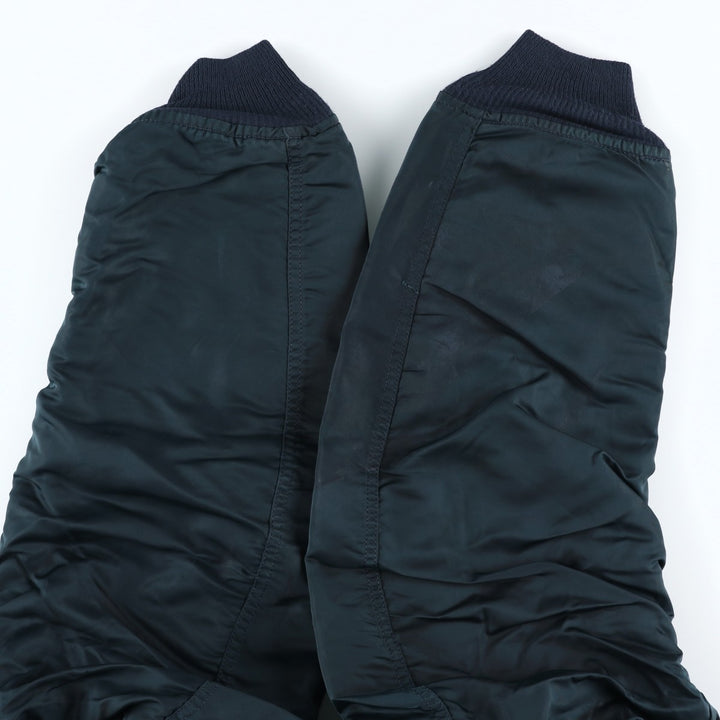 90'S civilian Alpha MA-1 style padded military flight jacket, made in the USA, men's size XL, vintage Nylon blue type Vintage Second Hand