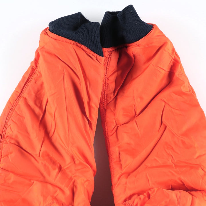 90'S civilian Alpha MA-1 style padded military flight jacket, made in the USA, men's size XL, vintage Nylon blue type Vintage Second Hand