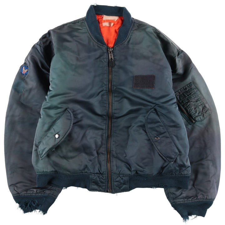 Avirex MA-1 style padded military flight jacket, men's size XL Nylon navy blue type Vintage Second Hand