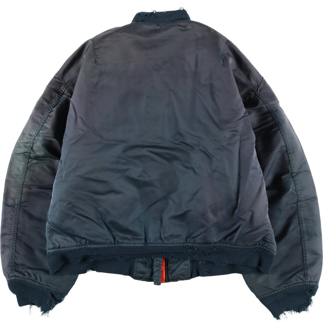 Avirex MA-1 style padded military flight jacket, men's size XL Nylon navy blue type Vintage Second Hand