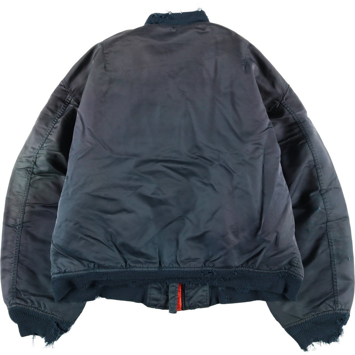 Avirex MA-1 style padded military flight jacket, men's size XL Nylon navy blue type Vintage Second Hand