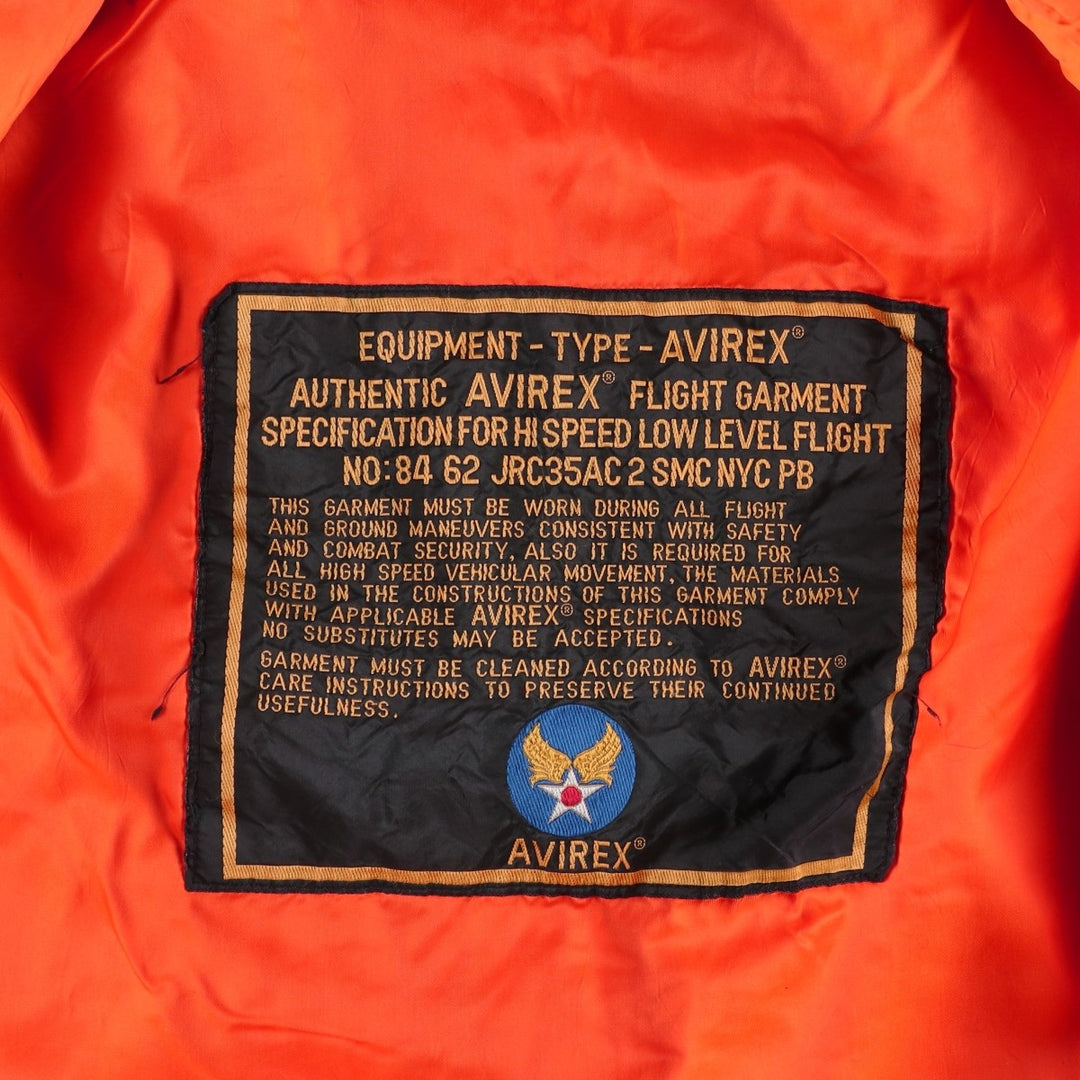 Avirex MA-1 style padded military flight jacket, men's size XL Nylon navy blue type Vintage Second Hand