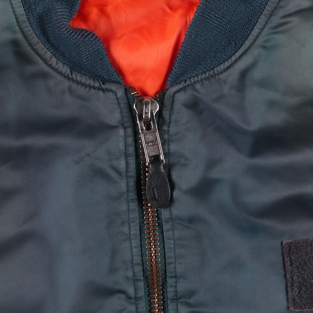 Avirex MA-1 style padded military flight jacket, men's size XL Nylon navy blue type Vintage Second Hand