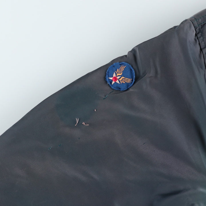 Avirex MA-1 style padded military flight jacket, men's size XL Nylon navy blue type Vintage Second Hand