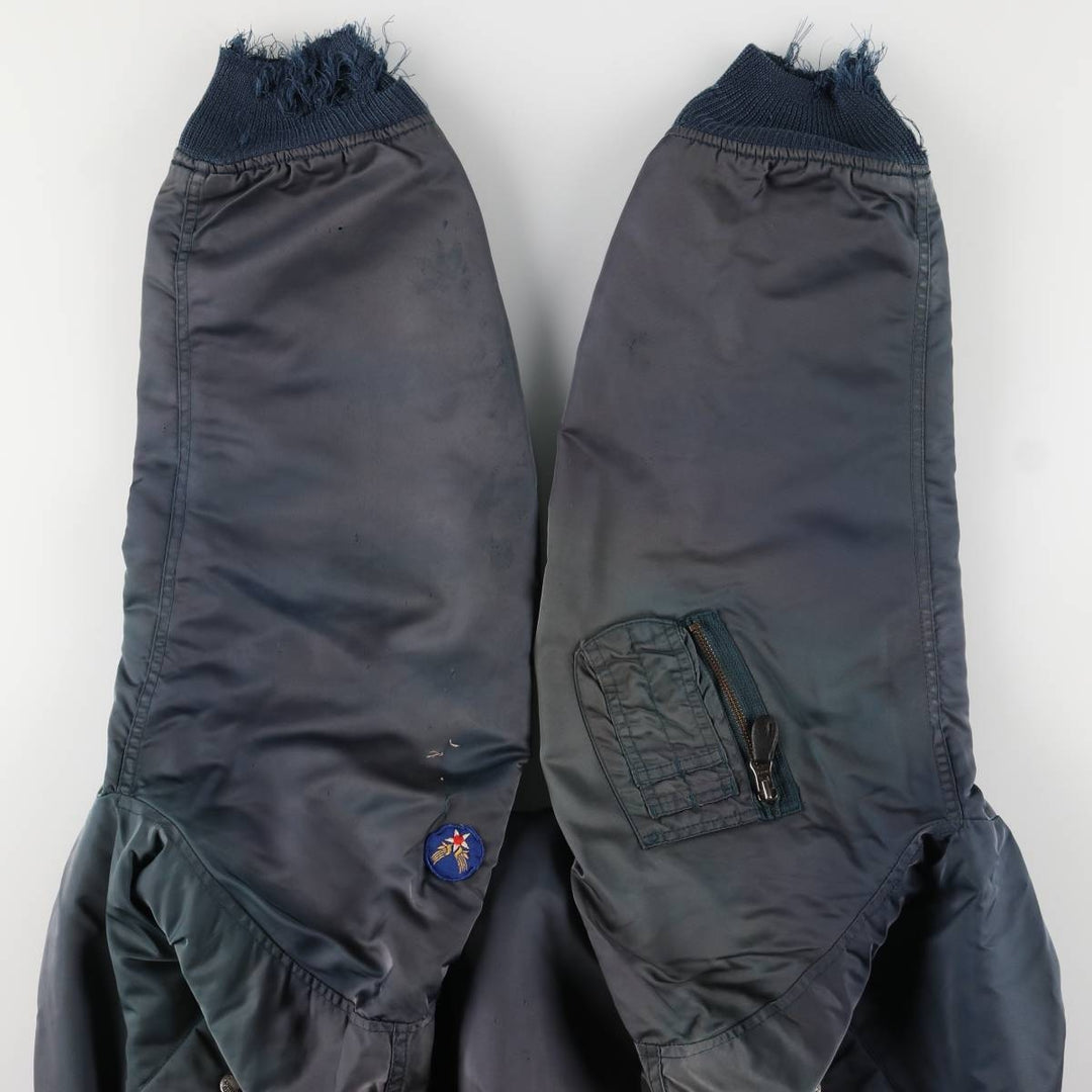 Avirex MA-1 style padded military flight jacket, men's size XL Nylon navy blue type Vintage Second Hand
