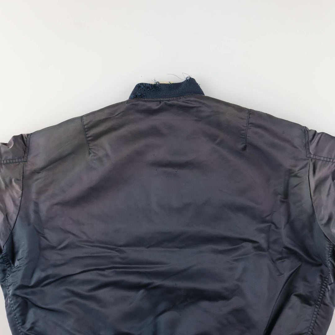 Avirex MA-1 style padded military flight jacket, men's size XL Nylon navy blue type Vintage Second Hand