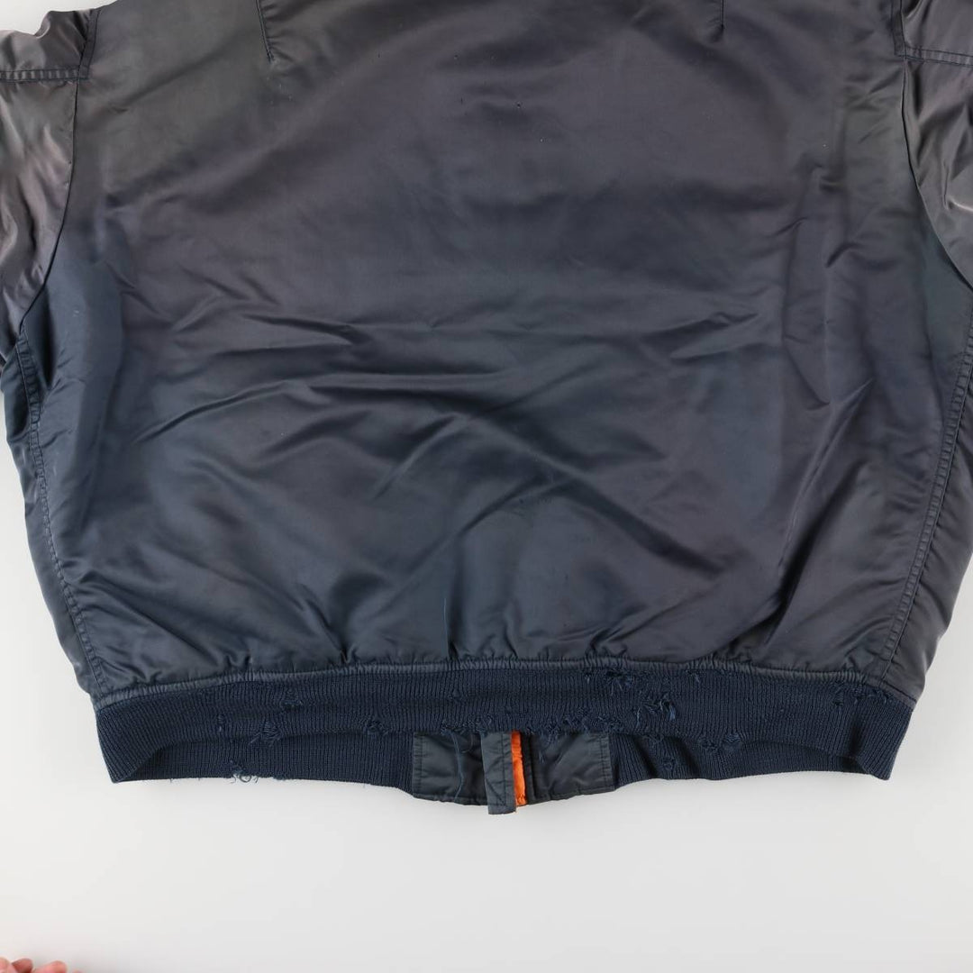 Avirex MA-1 style padded military flight jacket, men's size XL Nylon navy blue type Vintage Second Hand