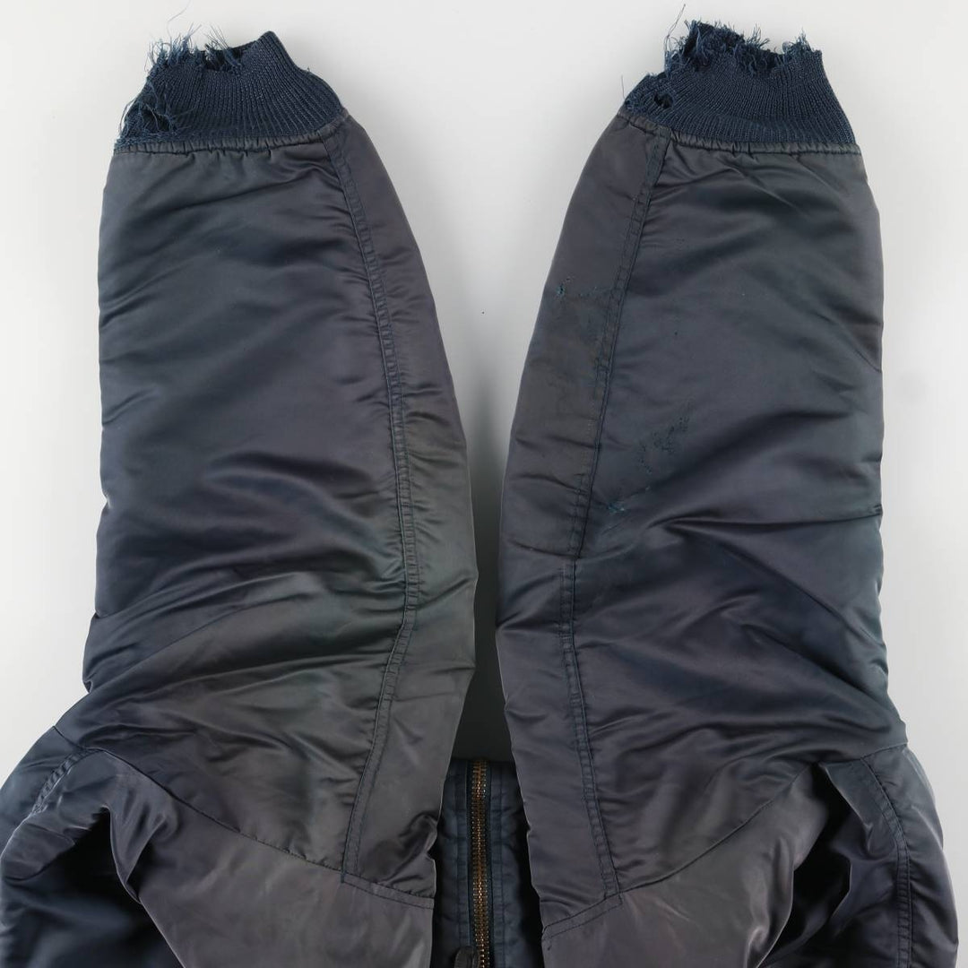 Avirex MA-1 style padded military flight jacket, men's size XL Nylon navy blue type Vintage Second Hand