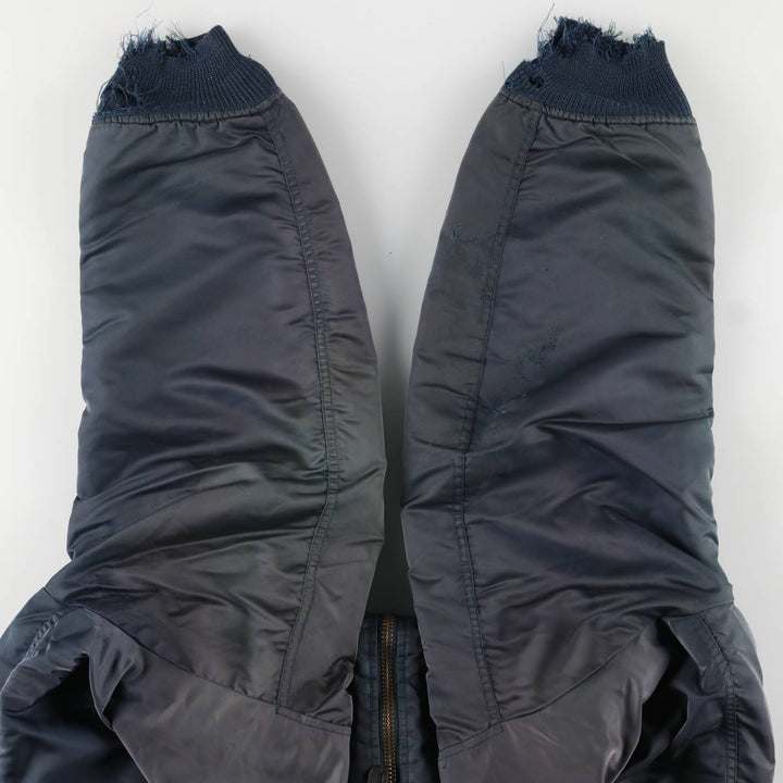 Avirex MA-1 style padded military flight jacket, men's size XL Nylon navy blue type Vintage Second Hand