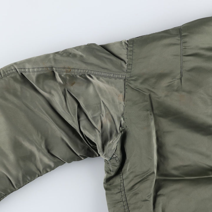 90'S civilian Alpha MA-1 style padded military flight jacket, made in the USA, men's size M, vintage Nylon Khaki type Vintage Second Hand