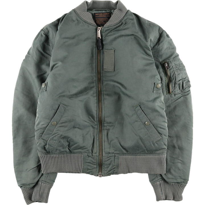 Civilian Alpha MA-1 Military Flight Jacket, Medium, Men's Size M, Vintage Nylon Khaki type Vintage Second Hand