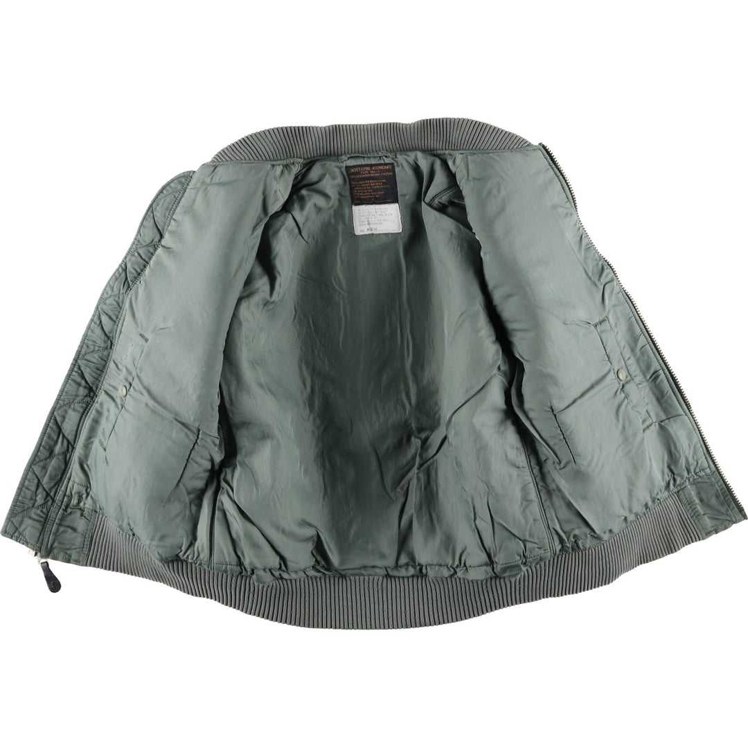 Civilian Alpha MA-1 Military Flight Jacket, Medium, Men's Size M, Vintage Nylon Khaki type Vintage Second Hand