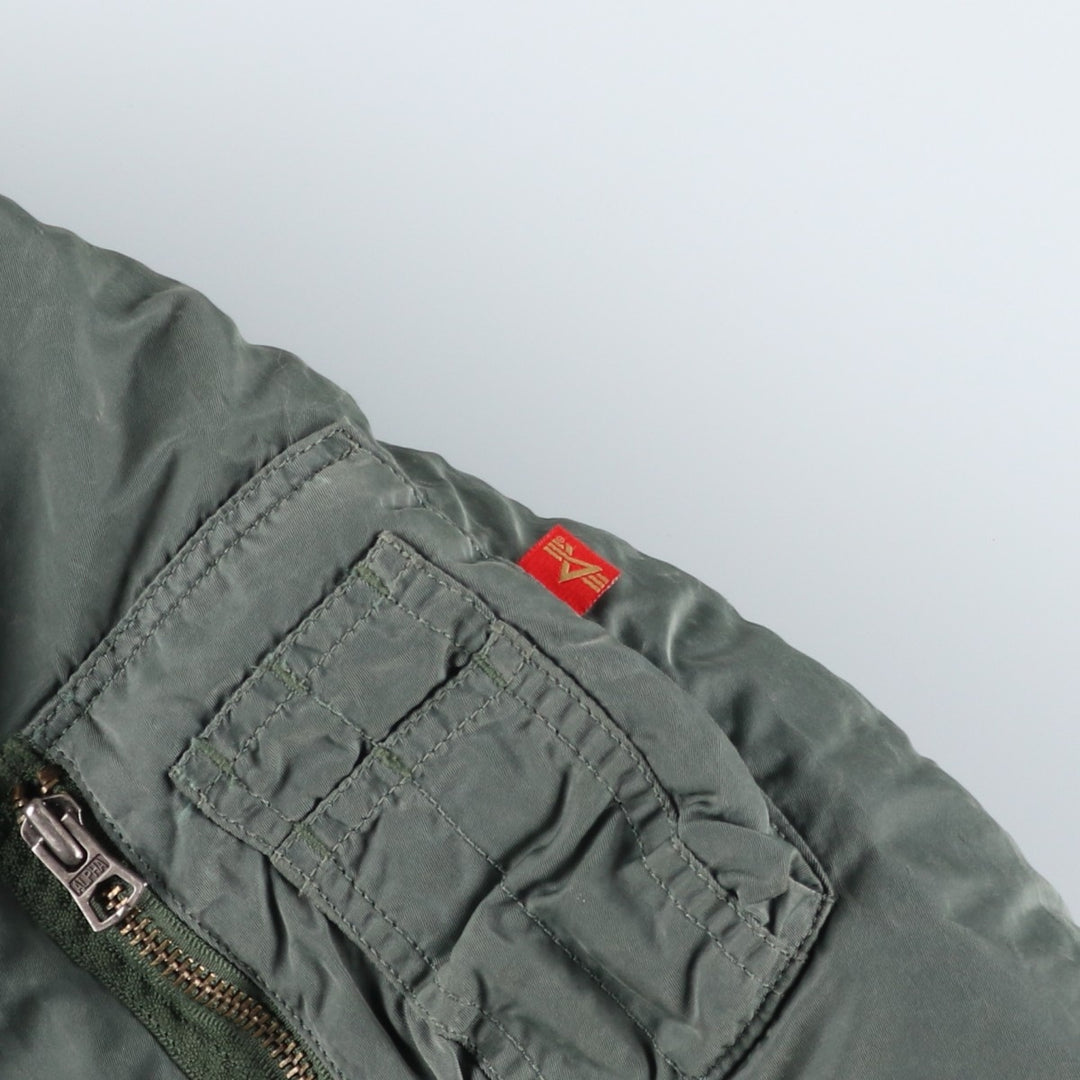 Civilian Alpha MA-1 Military Flight Jacket, Medium, Men's Size M, Vintage Nylon Khaki type Vintage Second Hand