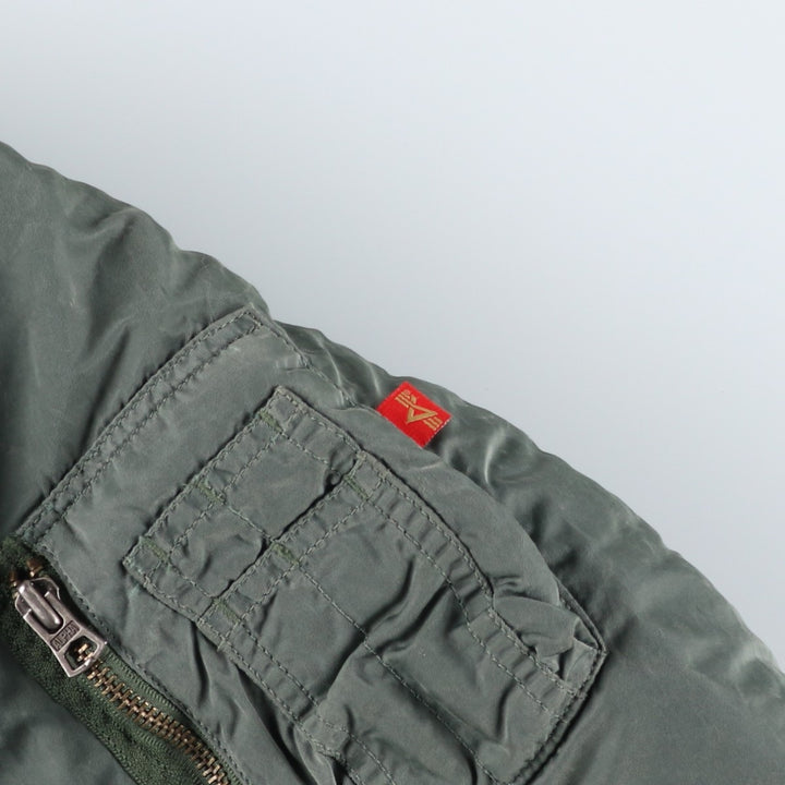 Civilian Alpha MA-1 Military Flight Jacket, Medium, Men's Size M, Vintage Nylon Khaki type Vintage Second Hand