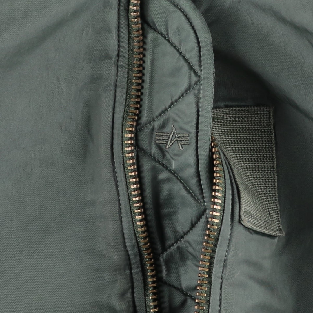 Civilian Alpha MA-1 Military Flight Jacket, Medium, Men's Size M, Vintage Nylon Khaki type Vintage Second Hand