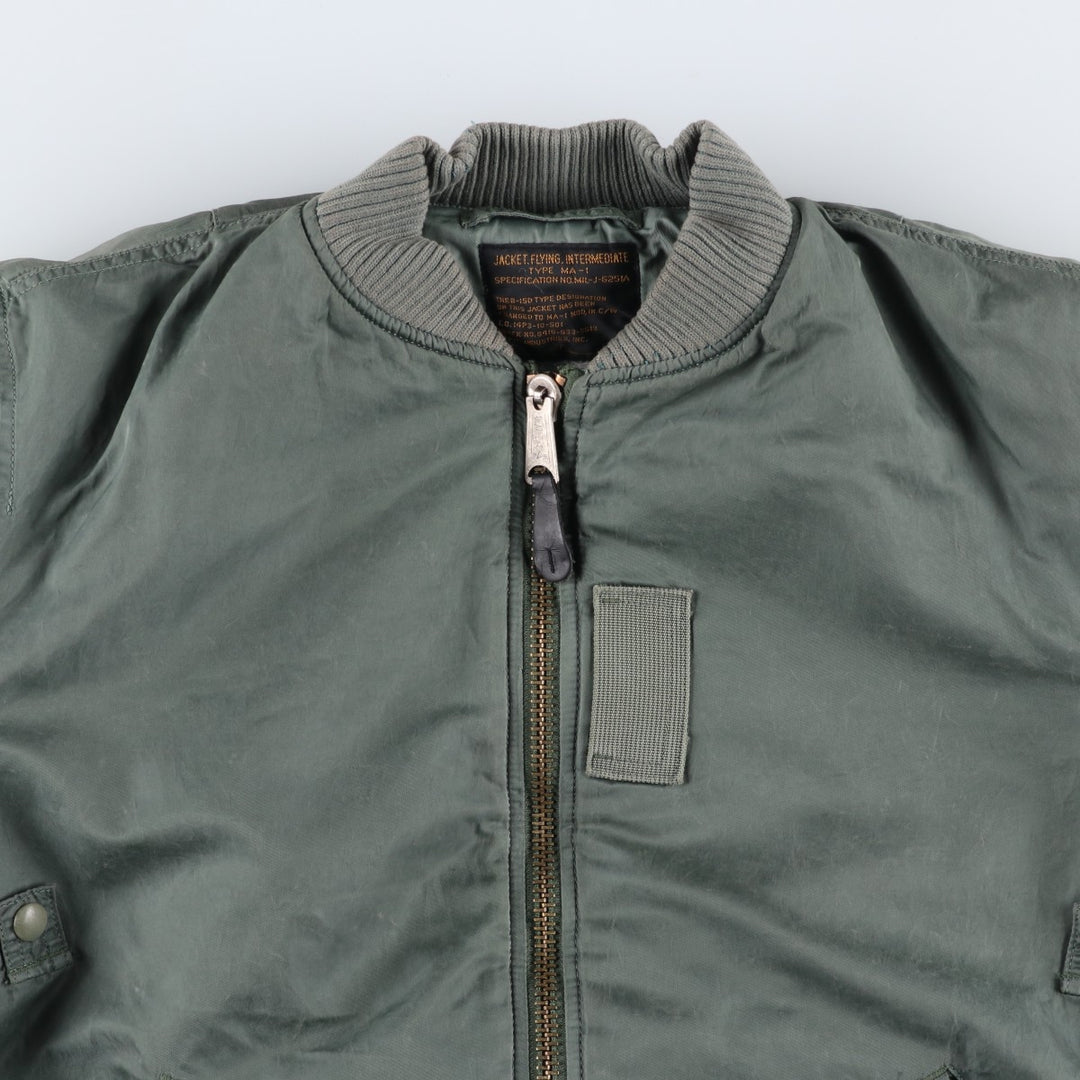 Civilian Alpha MA-1 Military Flight Jacket, Medium, Men's Size M, Vintage Nylon Khaki type Vintage Second Hand