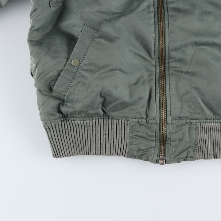 Civilian Alpha MA-1 Military Flight Jacket, Medium, Men's Size M, Vintage Nylon Khaki type Vintage Second Hand