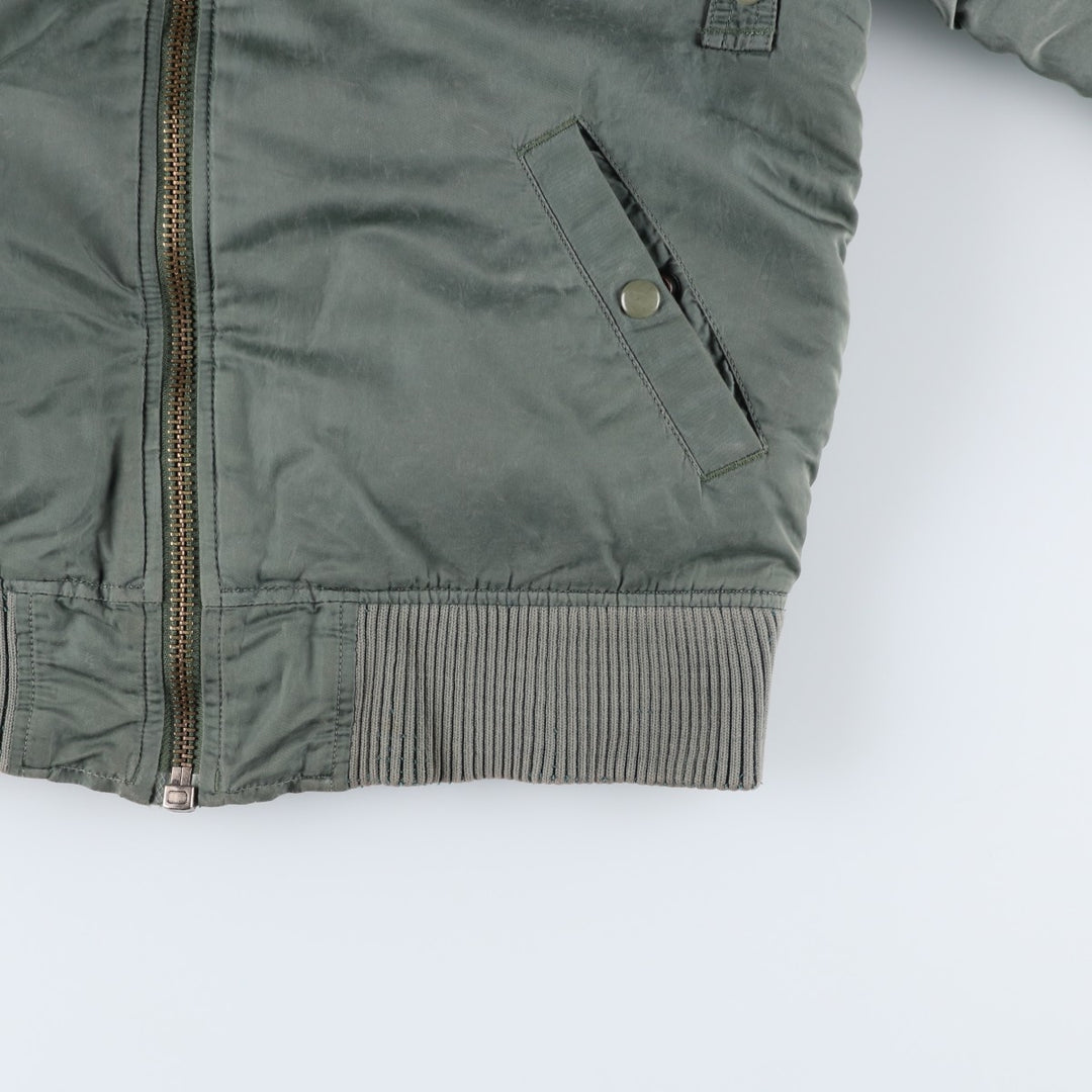 Civilian Alpha MA-1 Military Flight Jacket, Medium, Men's Size M, Vintage Nylon Khaki type Vintage Second Hand
