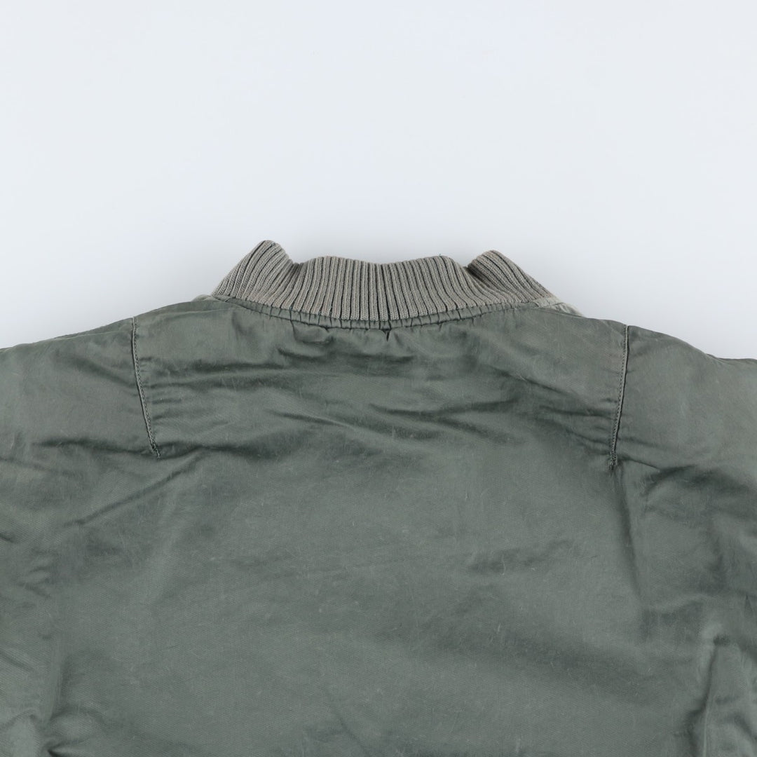 Civilian Alpha MA-1 Military Flight Jacket, Medium, Men's Size M, Vintage Nylon Khaki type Vintage Second Hand