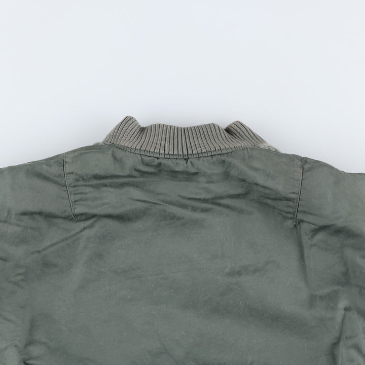 Civilian Alpha MA-1 Military Flight Jacket, Medium, Men's Size M, Vintage Nylon Khaki type Vintage Second Hand