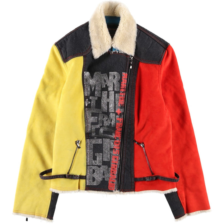 Marithe Francois Girbaud Denim Rider Jacket, Women's, XXL polyester red type Vintage Second Hand