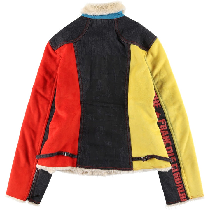 Marithe Francois Girbaud Denim Rider Jacket, Women's, XXL polyester red type Vintage Second Hand