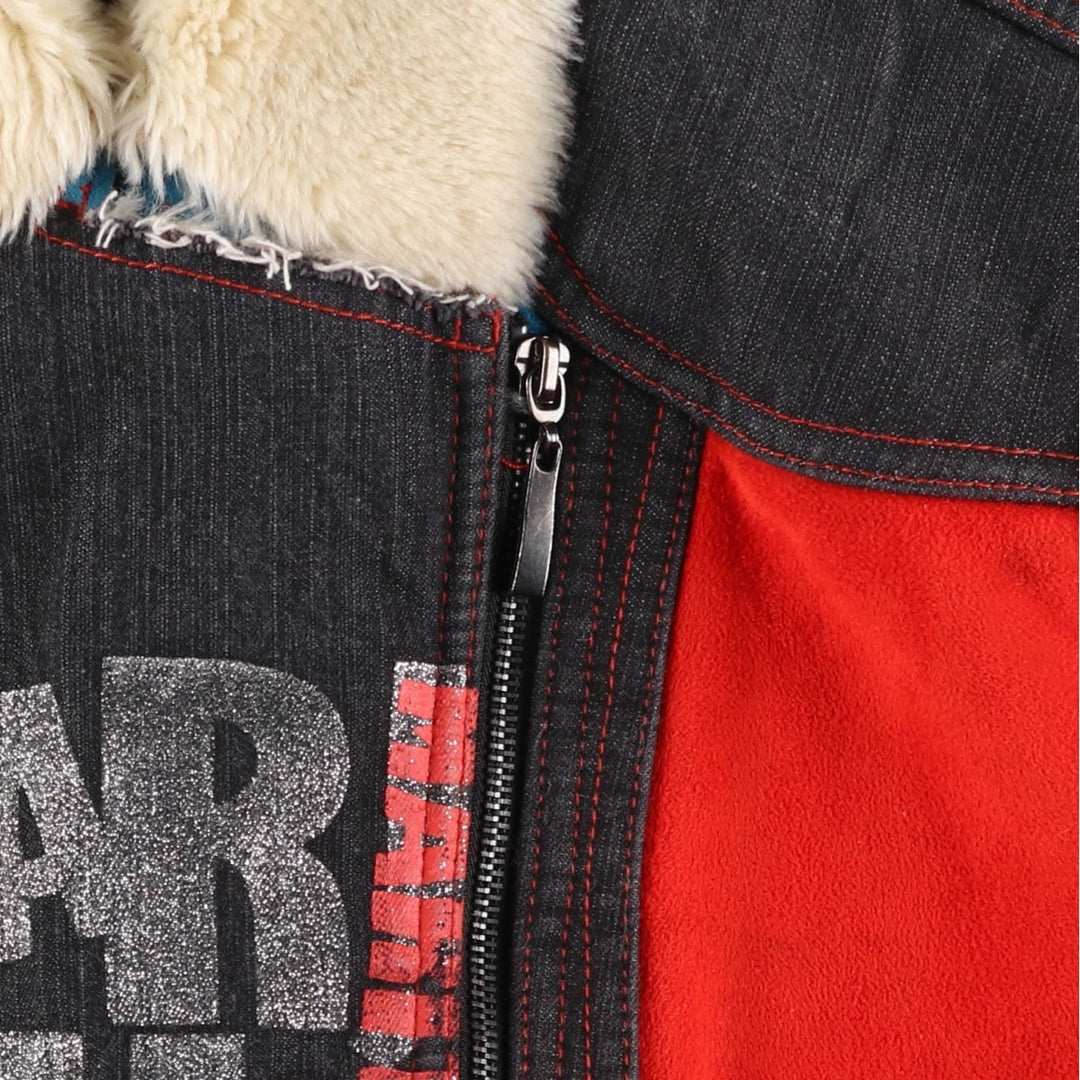 Marithe Francois Girbaud Denim Rider Jacket, Women's, XXL polyester red type Vintage Second Hand