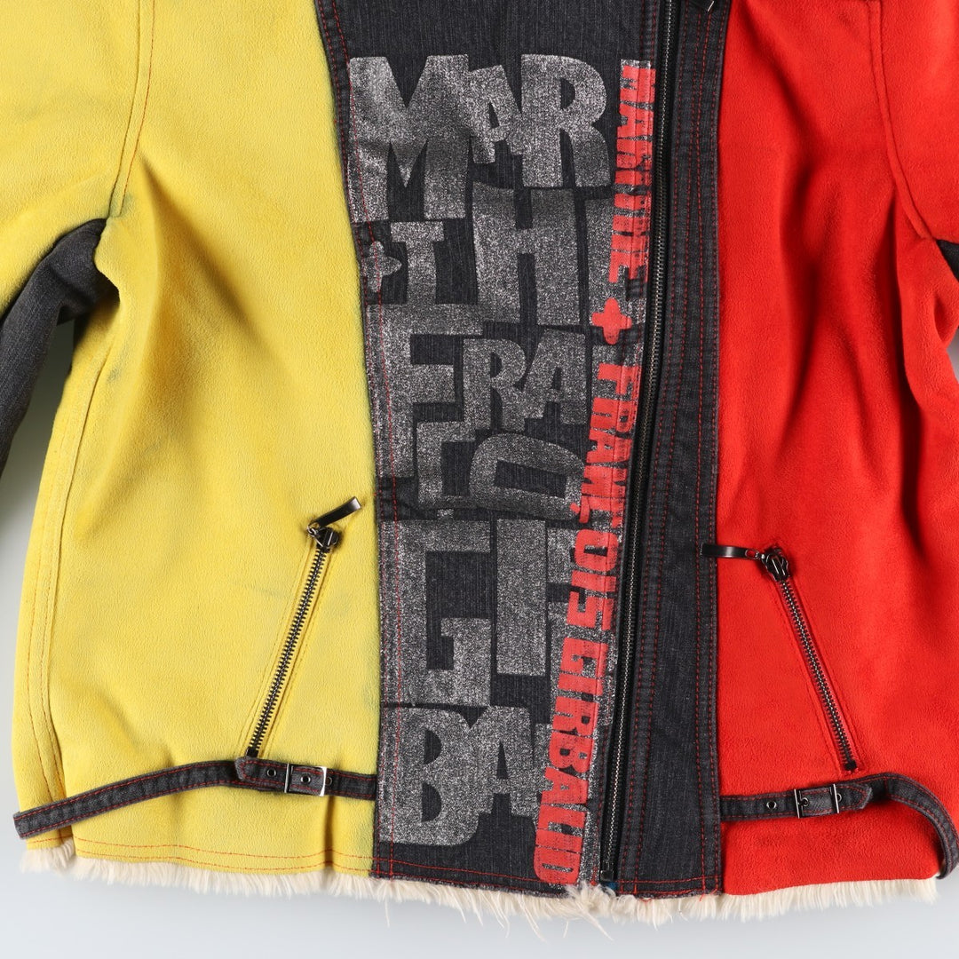 Marithe Francois Girbaud Denim Rider Jacket, Women's, XXL polyester red type Vintage Second Hand
