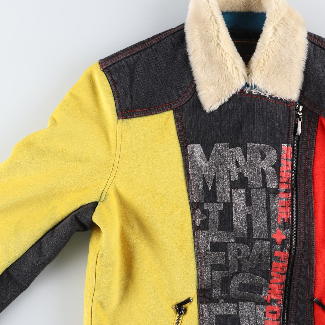 Marithe Francois Girbaud Denim Rider Jacket, Women's, XXL polyester red type Vintage Second Hand