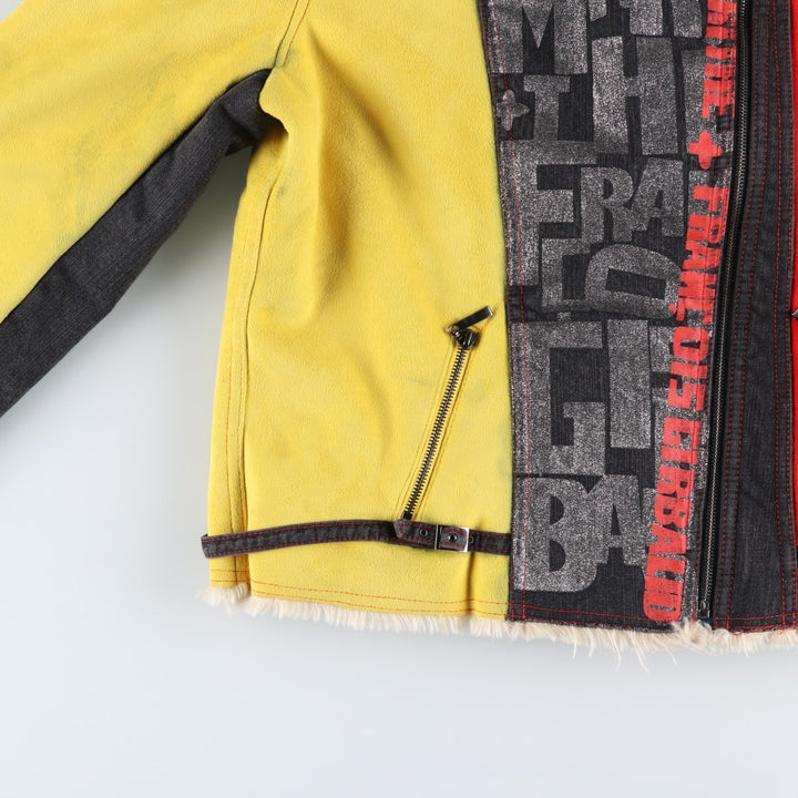 Marithe Francois Girbaud Denim Rider Jacket, Women's, XXL polyester red type Vintage Second Hand