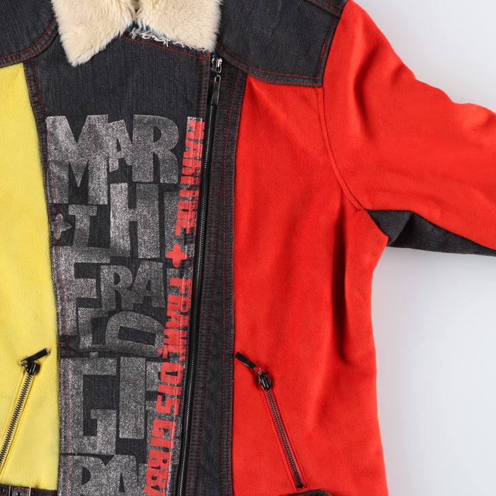 Marithe Francois Girbaud Denim Rider Jacket, Women's, XXL polyester red type Vintage Second Hand
