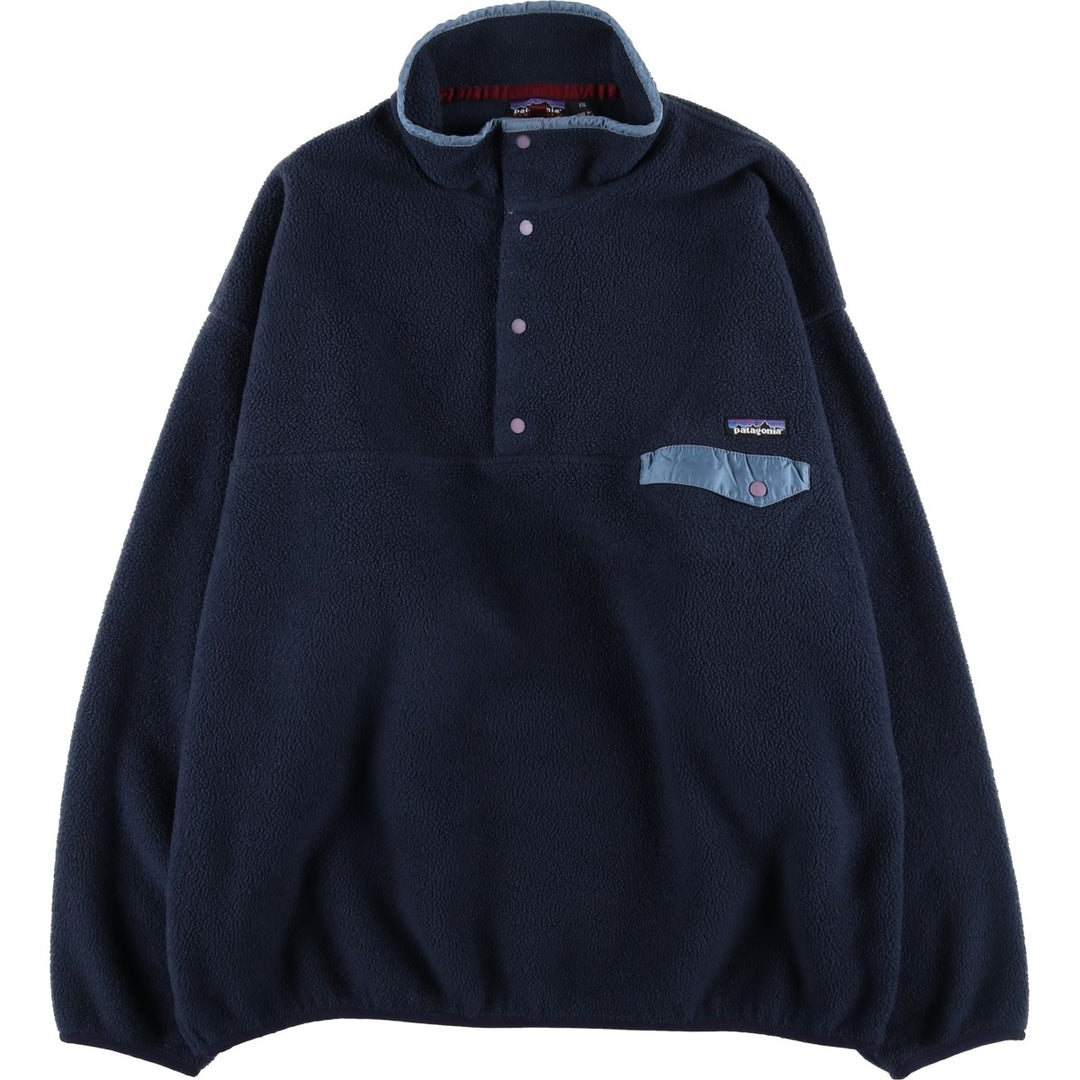 2000'S Patagonia Synchilla Snap-T 25450FA01 Half-Snap Fleece Pullover, Made in USA, Men's XXL polyester navy blue type Vintage Second Hand