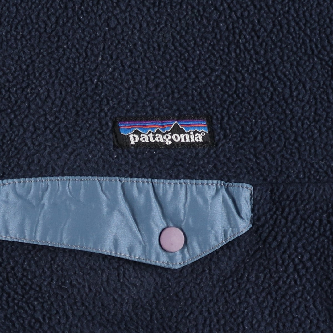 2000'S Patagonia Synchilla Snap-T 25450FA01 Half-Snap Fleece Pullover, Made in USA, Men's XXL polyester navy blue type Vintage Second Hand