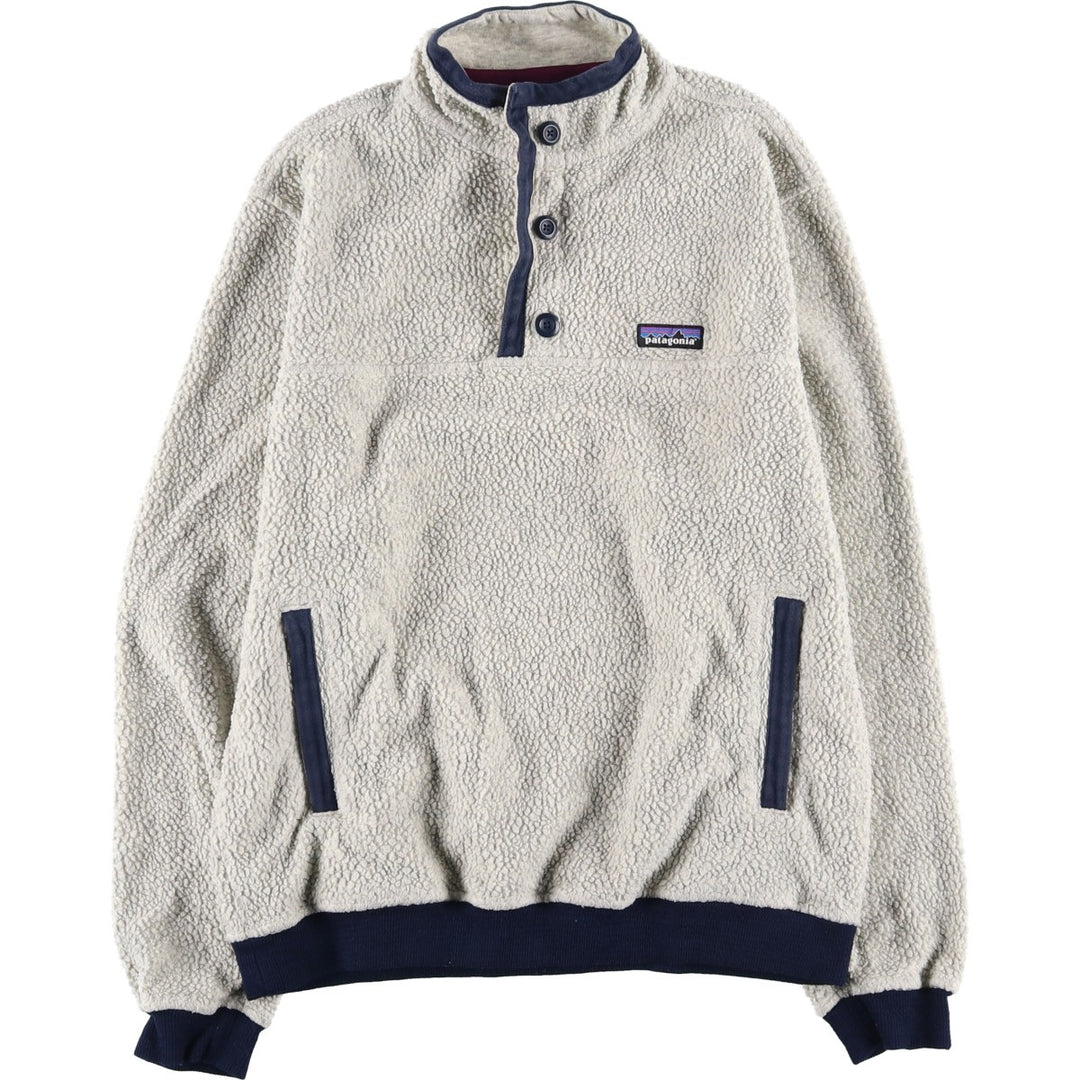 Patagonia Shearling Button Pullover 26140FA21 Fleece Pullover, Men's Medium recycled polyester Beige type Vintage Second Hand