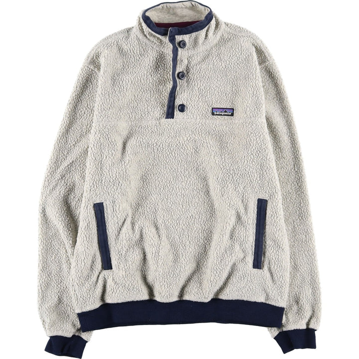 Patagonia Shearling Button Pullover 26140FA21 Fleece Pullover, Men's Medium recycled polyester Beige type Vintage Second Hand
