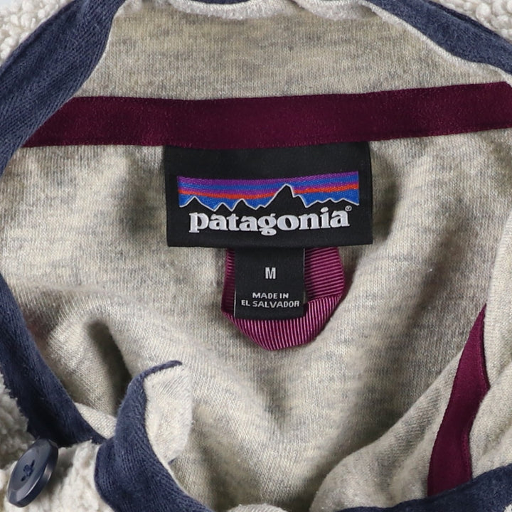 Patagonia Shearling Button Pullover 26140FA21 Fleece Pullover, Men's Medium recycled polyester Beige type Vintage Second Hand