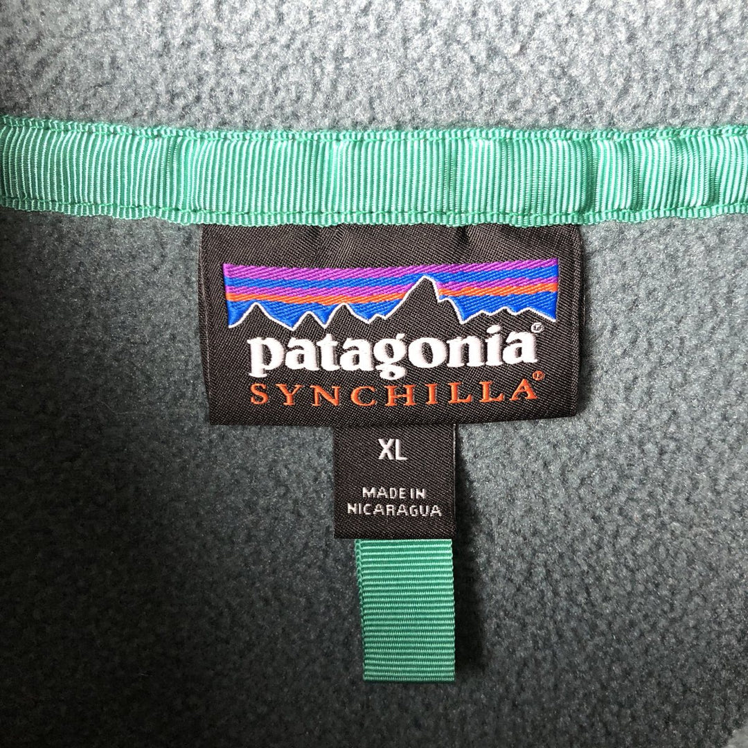 Patagonia Synchilla Snap-T 25580FA16 Half-Snap Fleece Pullover, Men's XL polyester green type Vintage Second Hand
