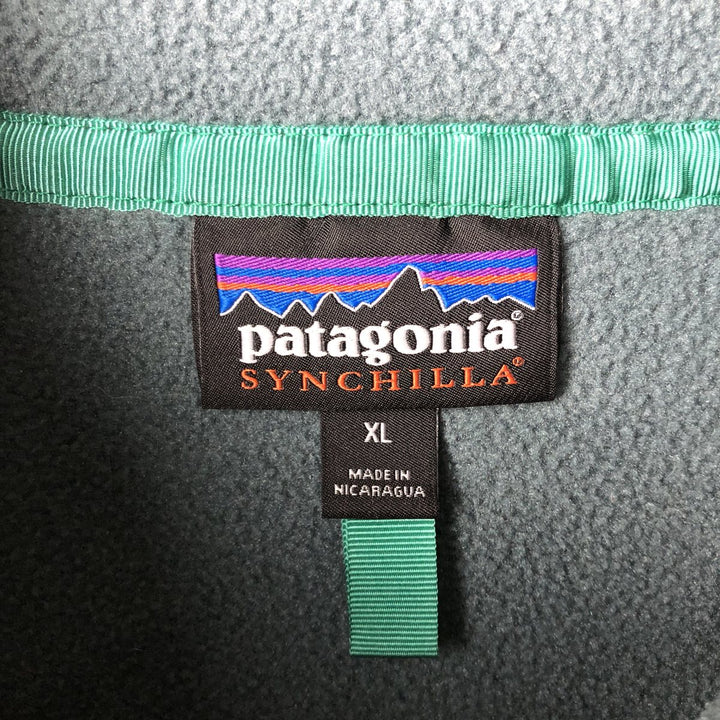 Patagonia Synchilla Snap-T 25580FA16 Half-Snap Fleece Pullover, Men's XL polyester green type Vintage Second Hand