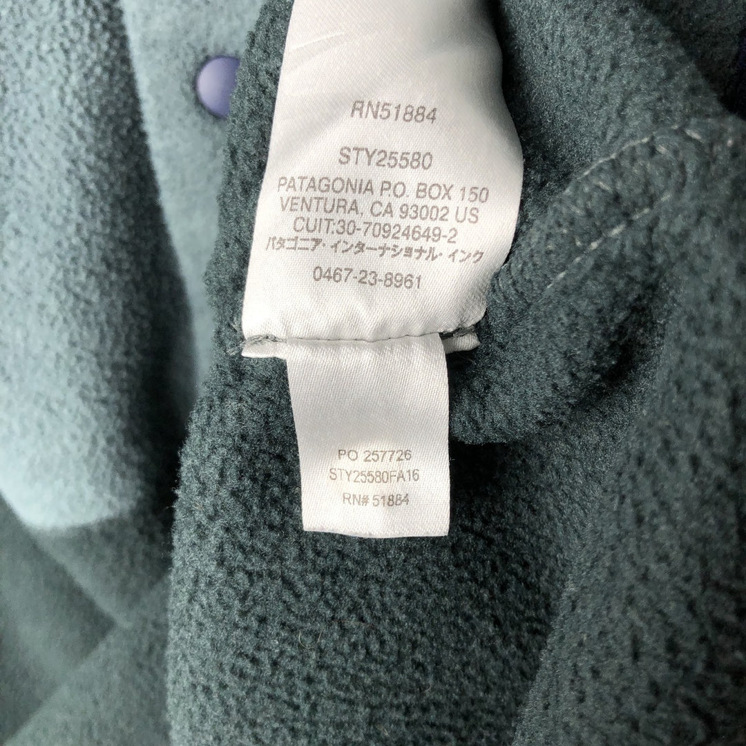Patagonia Synchilla Snap-T 25580FA16 Half-Snap Fleece Pullover, Men's XL polyester green type Vintage Second Hand