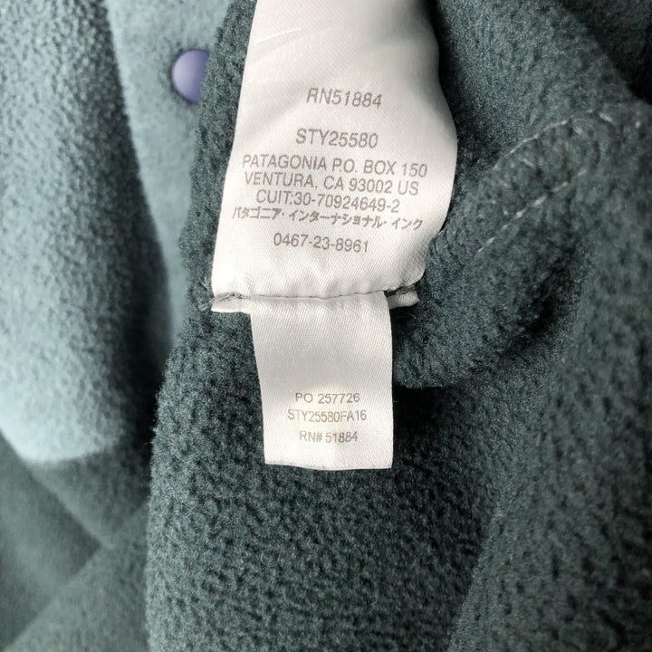 Patagonia Synchilla Snap-T 25580FA16 Half-Snap Fleece Pullover, Men's XL polyester green type Vintage Second Hand