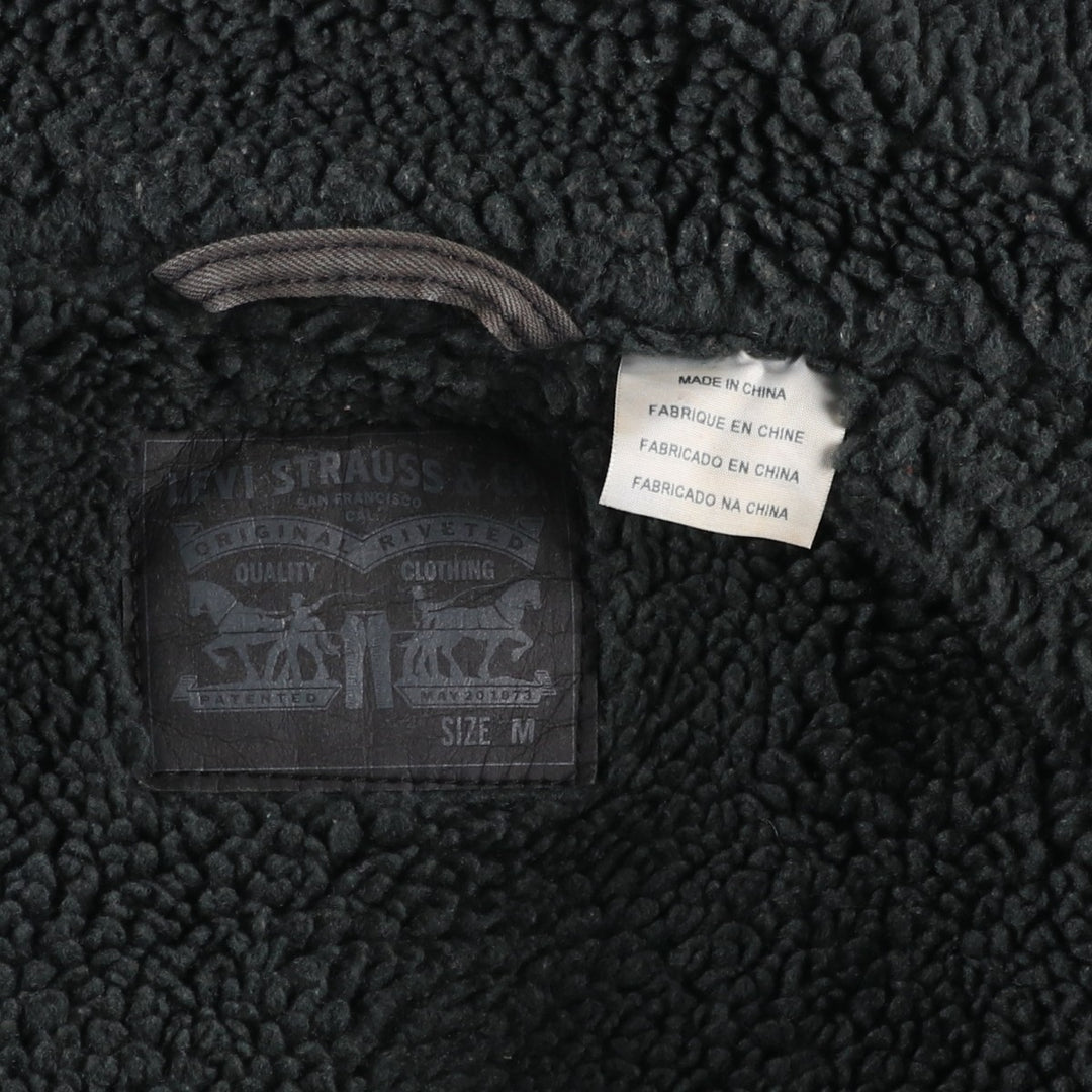 Levi's Trucker Jacket, Boa Jacket, Men's Size Medium cotton Charcoal Vintage Second Hand