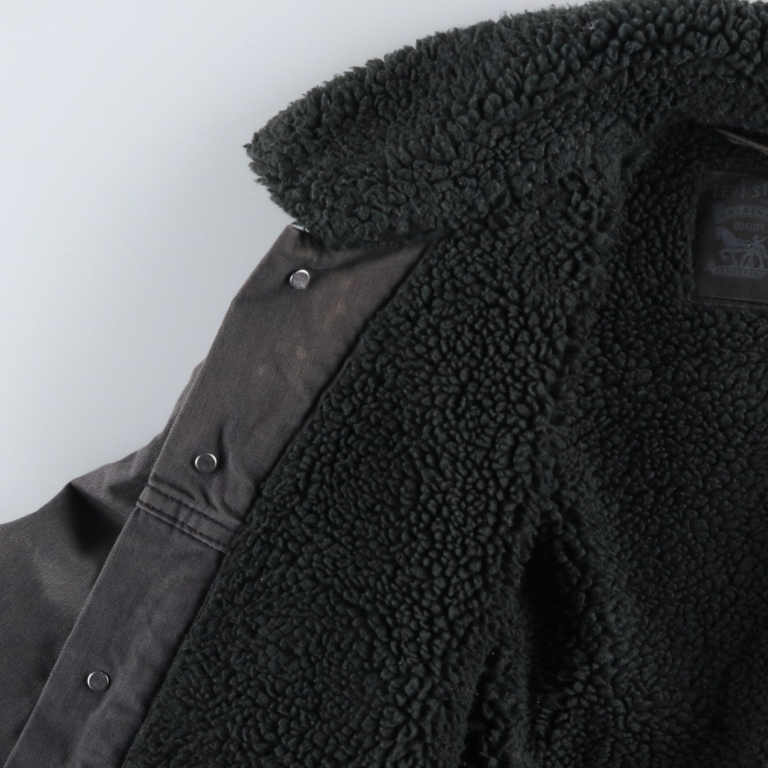 Levi's Trucker Jacket, Boa Jacket, Men's Size Medium cotton Charcoal Vintage Second Hand