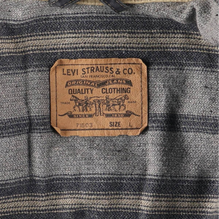 Levi's Trucker Jacket, Cotton, Men's Size L cotton navy blue type Vintage Second Hand