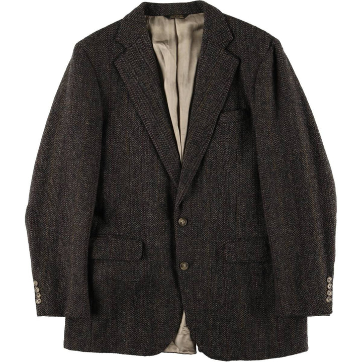 Corbin Herringbone Tailored Jacket, Made in USA, Men's Size Medium unclear brown type Vintage Second Hand