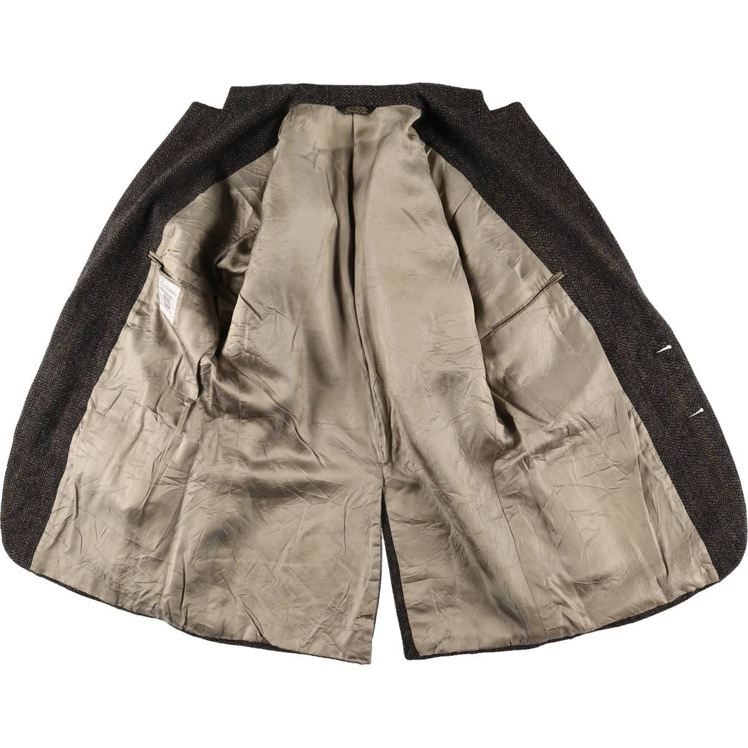 Corbin Herringbone Tailored Jacket, Made in USA, Men's Size Medium unclear brown type Vintage Second Hand