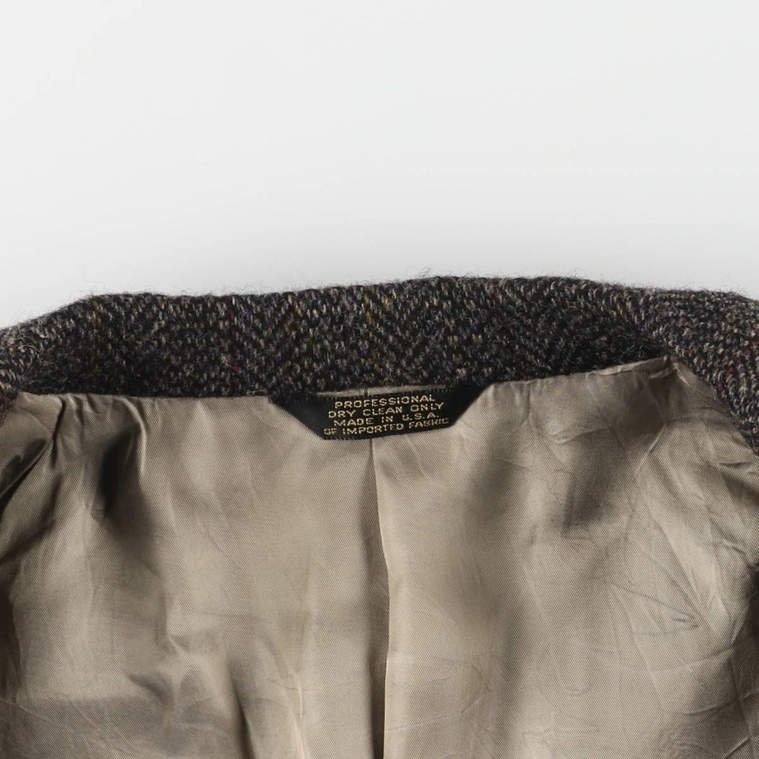 Corbin Herringbone Tailored Jacket, Made in USA, Men's Size Medium unclear brown type Vintage Second Hand