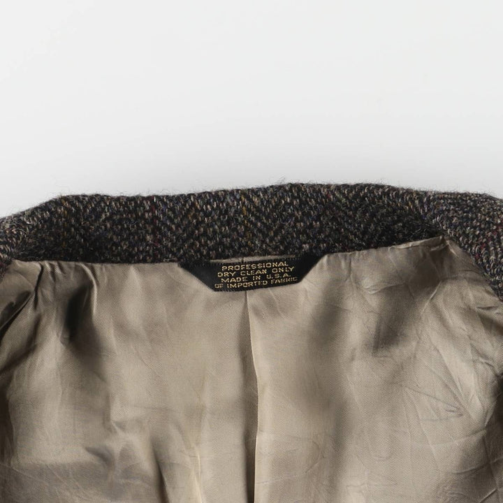 Corbin Herringbone Tailored Jacket, Made in USA, Men's Size Medium unclear brown type Vintage Second Hand