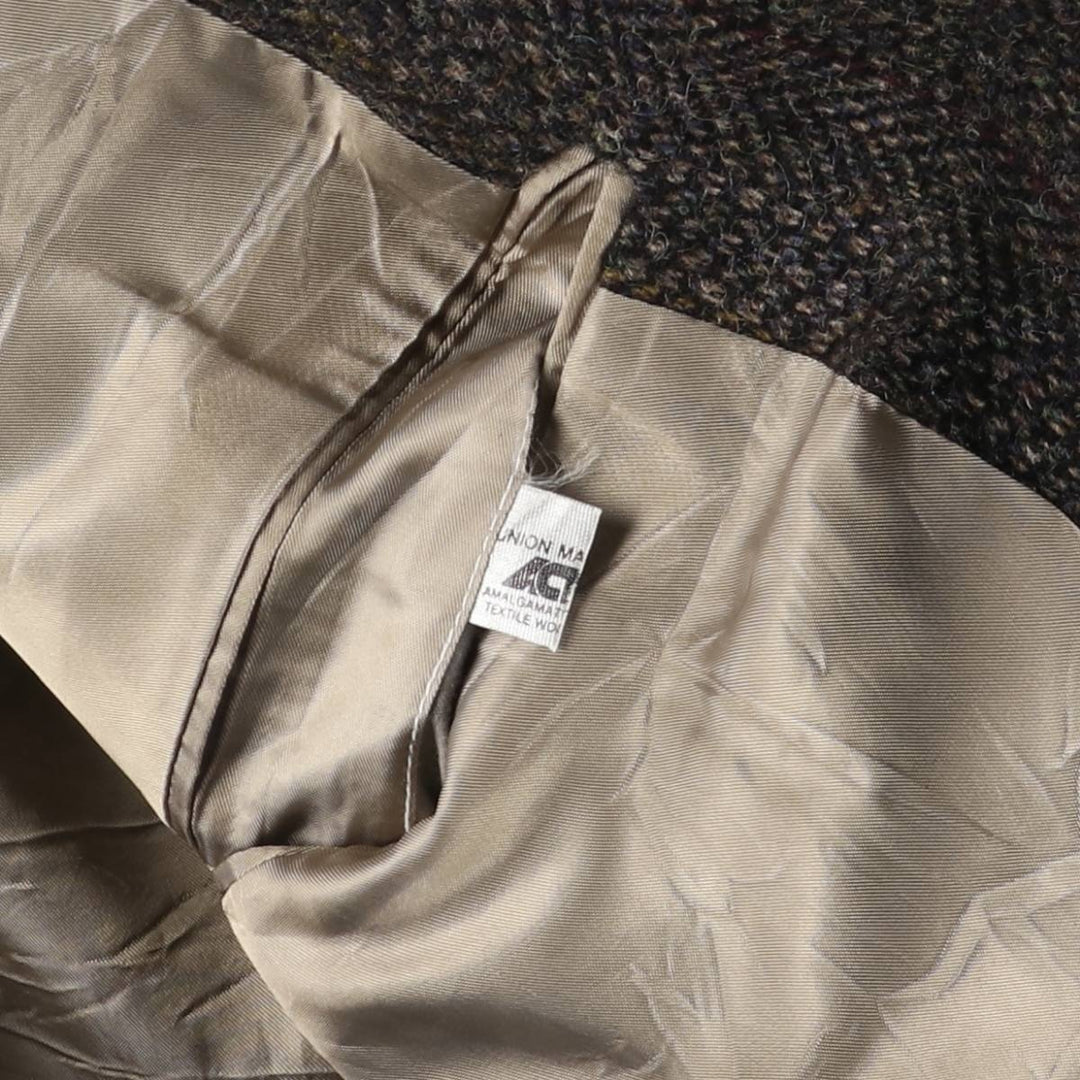 Corbin Herringbone Tailored Jacket, Made in USA, Men's Size Medium unclear brown type Vintage Second Hand
